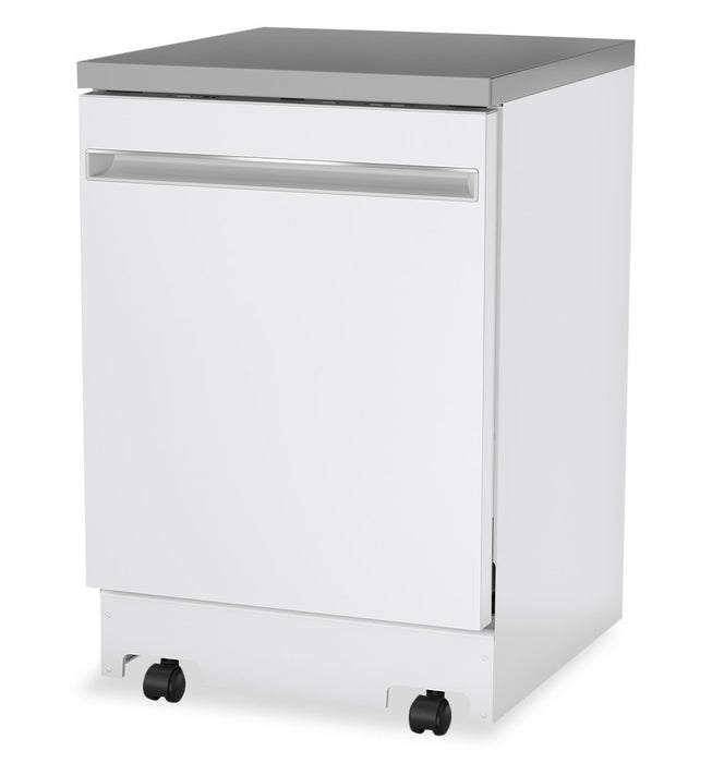 GE 24\" 54 dBA Portable Top-Control Dishwasher with Piranha Hard Food Disposer - White - GPT225SGLWW