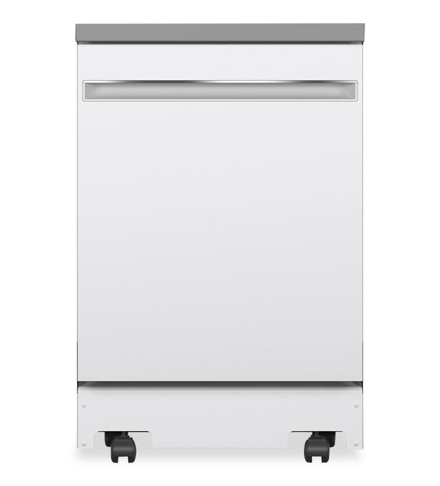 GE 24\" 54 dBA Portable Top-Control Dishwasher with Piranha Hard Food Disposer - White - GPT225SGLWW