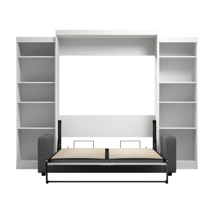 Bestar Pur Queen 10-Shelf Murphy Bed with Sofa - White
