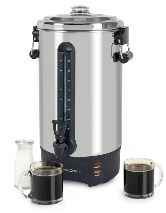 Homecraft 100-Cup Coffee Urn and Hot Beverage Dispenser Coffee Maker - HCCU100SS