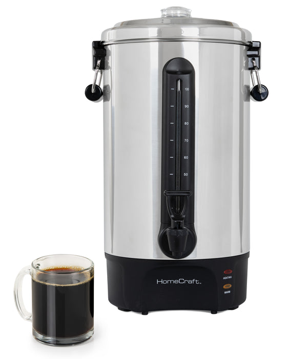 Homecraft 100-Cup Coffee Urn and Hot Beverage Dispenser Coffee Maker - HCCU100SS
