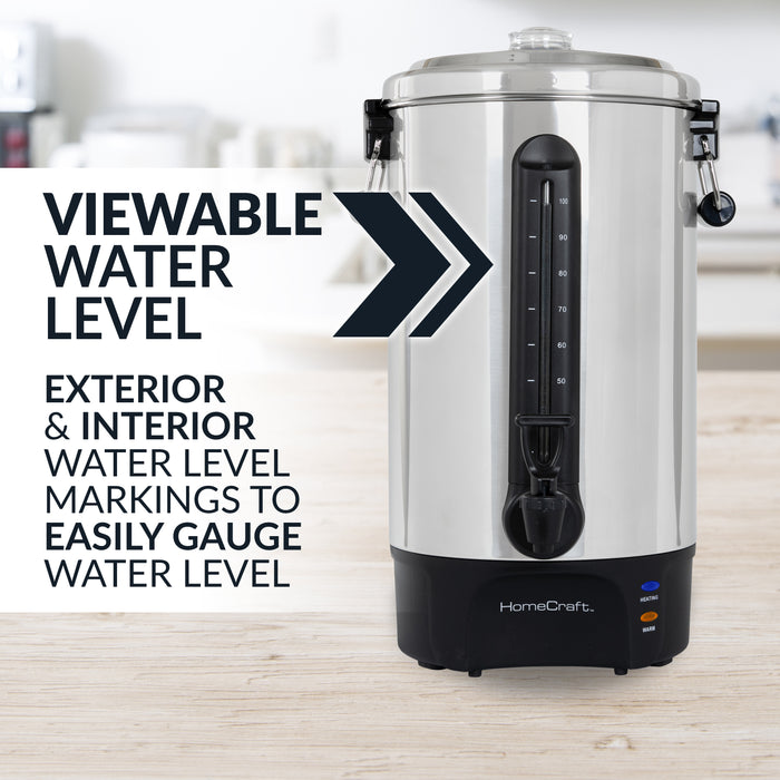 Homecraft 100-Cup Coffee Urn and Hot Beverage Dispenser Coffee Maker - HCCU100SS