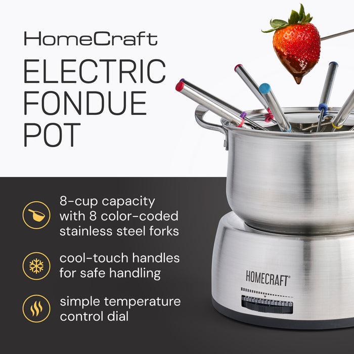 Homecraft 8-Cup Stainless Steel Electric Fondue Set - HCFP8SS