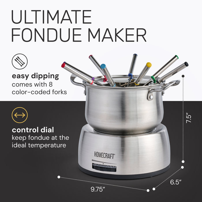 Homecraft 8-Cup Stainless Steel Electric Fondue Set - HCFP8SS