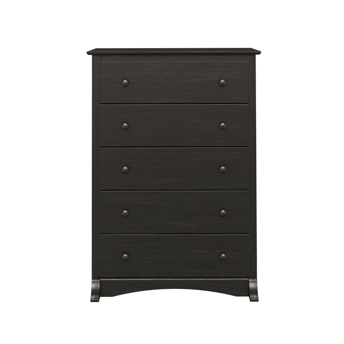 Jade 5-Drawer Chest - Washed Black