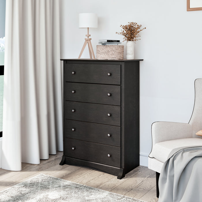 Jade 5-Drawer Chest - Washed Black