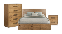 Scott Living Henri 5pc Bedroom Set with Bed, Chest & Nightstand, Wood, Brown - Queen Size 