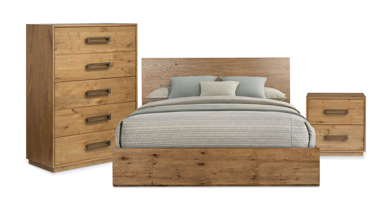 Scott Living Henri 5pc Bedroom Set with Bed, Chest & Nightstand, Wood, Brown - Queen Size
