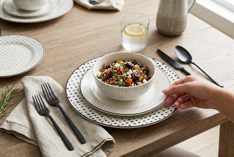 H2K Sketch 12-Piece Porcelain Dinnerware Set