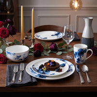 H2K Midnight Roses 16-Piece Porcelain Dinnerware Set 