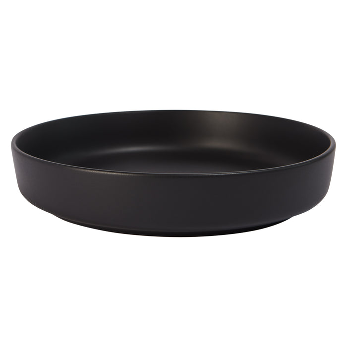 S&CO Gourmet Lisbon Set of 4 Black Stoneware Pasta Bowls