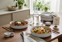 Cena Home Bistro Dinner Bowls, Set of 4, 7.8-inch Stoneware Pasta and Salad Bowls