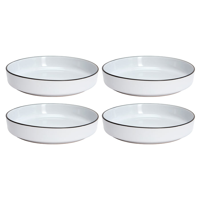 Cena Home Bistro Dinner Bowls, Set of 4, 7.8-inch Stoneware Pasta and Salad Bowls