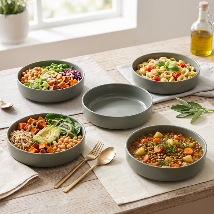 Gaia Stoneware Dinner Bowls, Set of 4