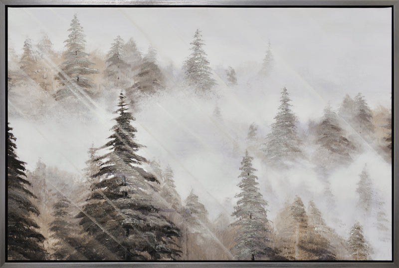 Tree Line Framed Acrylic Painting - 31.5\" x 47.5\"