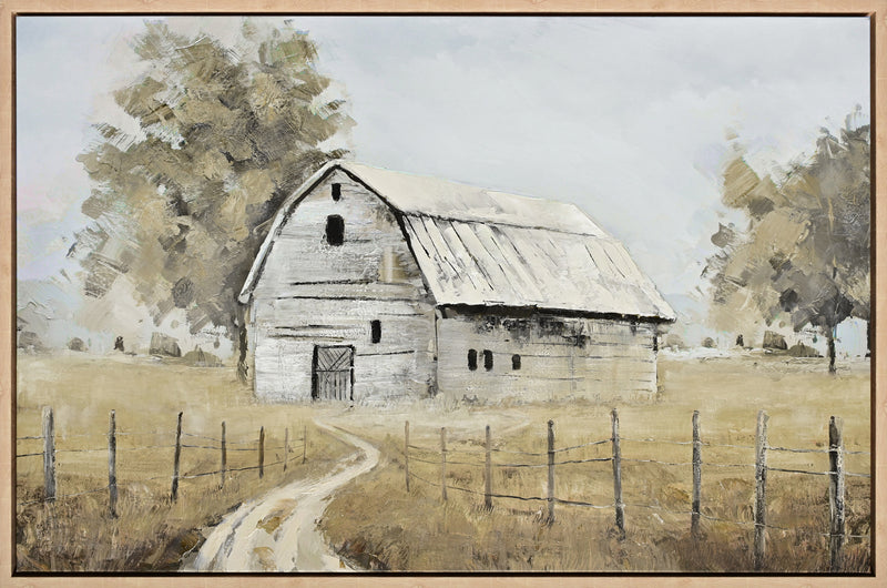 Barn I Framed Acrylic Painting - 31.5\" x 47\"