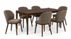 Ivy 7pc Dining Set with Table & 6 Chairs, 60\"W – Brown