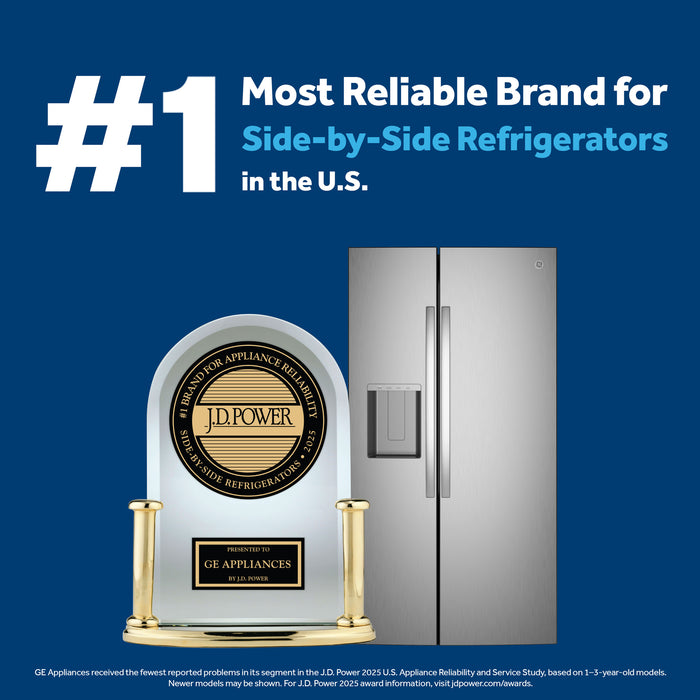 GE 33\" 23.2 Cu. Ft. Side-by-Side Refrigerator - Stainless Steel Fingerprint Resistant  - GSS23GYPFS
