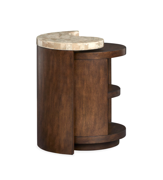 Jenkins 21.5\" End Table with Stone Veener Top - Burnt Umber 
