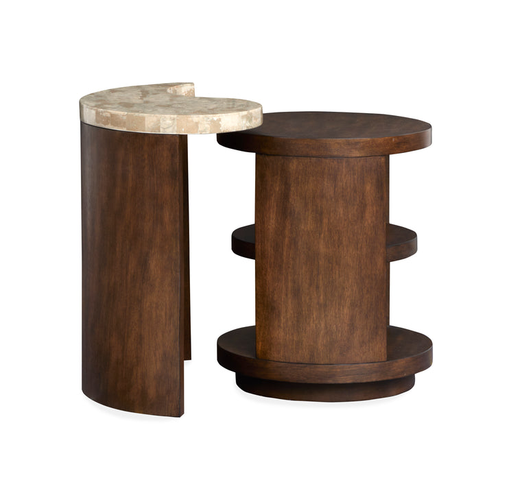 Jenkins 21.5\" End Table with Stone Veener Top - Burnt Umber 