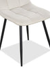 Arlo Dining Chair with Cushion Fabric Tufted Seat & Back, Metal – Grey | Chaise de salle à manger Arlo en métal avec siège et dossier coussinés capitonnés en tissu - grise