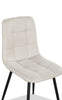 Arlo Dining Chair with Cushion Fabric Tufted Seat & Back, Metal – Grey | Chaise de salle à manger Arlo en métal avec siège et dossier coussinés capitonnés en tissu - grise