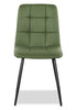 Arlo Dining Chair with Cushion Fabric Tufted Seat & Back, Metal – Green | Chaise de salle à manger Arlo en métal avec siège et dossier coussinés capitonnés en tissu - verte