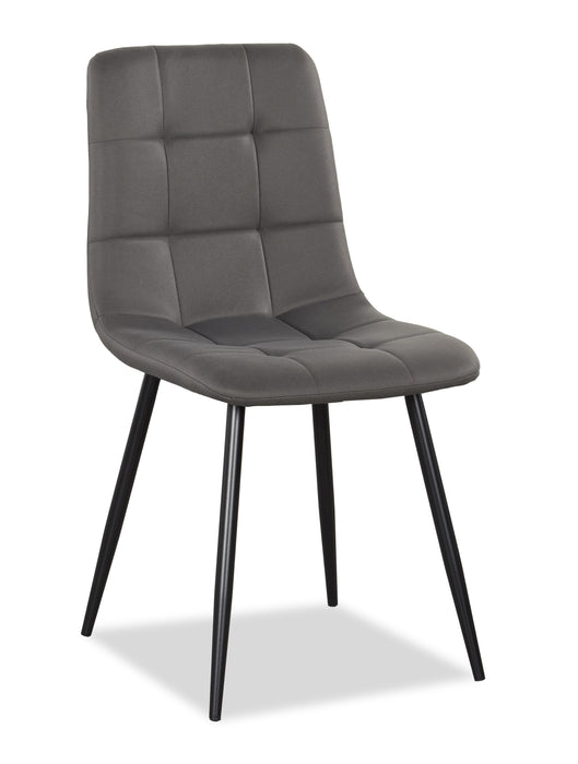 Arlo 5pc Dining Set with Table & 4 Charcoal Chairs, Sintered Stone & Metal, 55\"W - Charcoal & Grey/Black