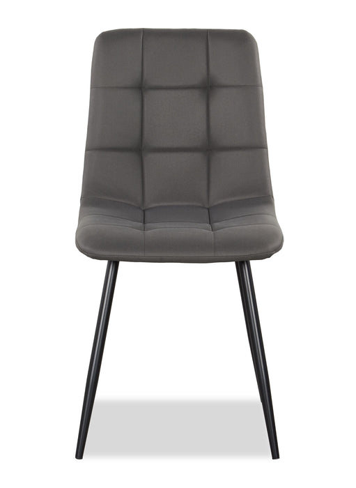 Arlo 5pc Dining Set with Table & 4 Charcoal Chairs, Sintered Stone & Metal, 55\"W - Charcoal & Grey/Black