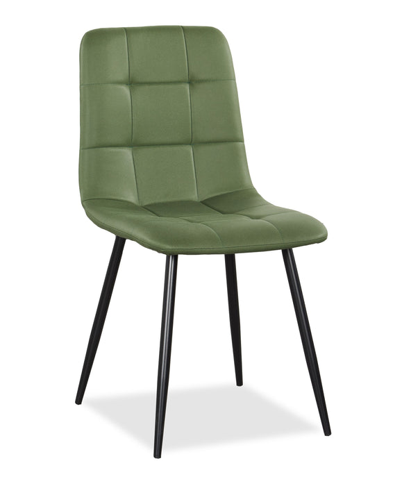 Arlo 5pc Dining Set with Table & 4 Green Chairs, Sintered Stone & Metal, 55\"W - Green & Grey/Black