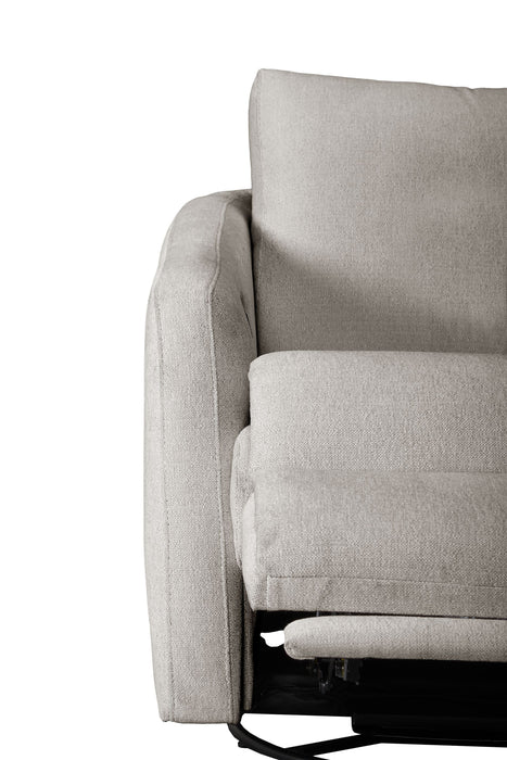 Cindy Crawford Home Aspen 33.5\" Fabric Swivel Power Reclining Chair with Power Footrest - Silver