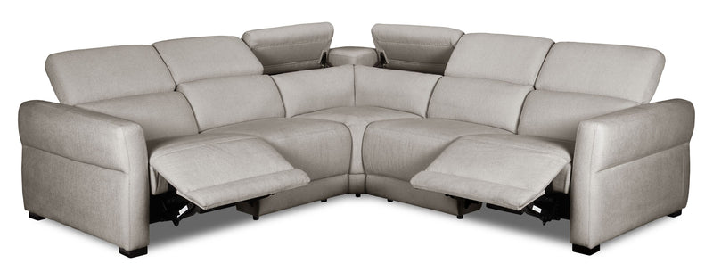 Cindy Crawford Home Aspen 3-Piece Power Reclining Sectional with Adjustable Headrests and USB Port - Silver