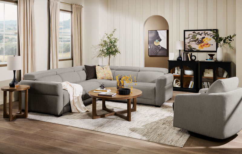 Cindy Crawford Home Aspen 3-Piece Power Reclining Sectional with Adjustable Headrests and USB Port - Silver