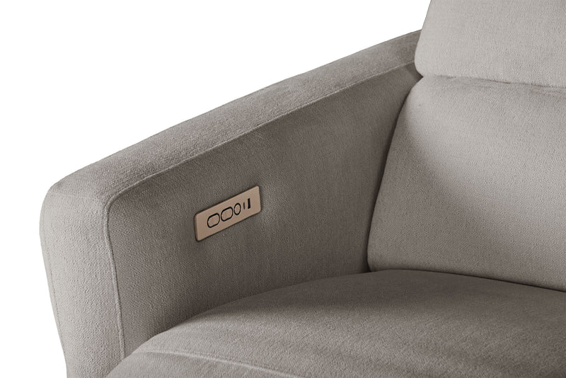 Cindy Crawford Home Aspen 5-Piece Power Reclining Sectional with Adjustable Headrests and USB Port - Silver