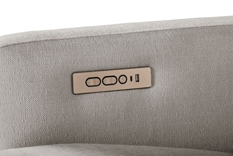 Cindy Crawford Home Aspen 5-Piece Power Reclining Sectional with Adjustable Headrests and USB Port - Silver