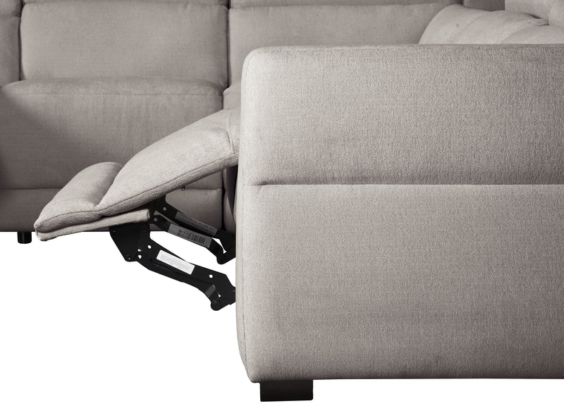 Cindy Crawford Home Aspen 3-Piece Power Reclining Sectional with Adjustable Headrests and USB Port - Silver