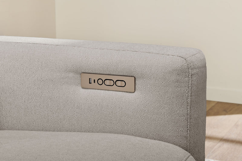 Cindy Crawford Home Aspen 3-Piece Power Reclining Sectional with Adjustable Headrests and USB Port - Silver