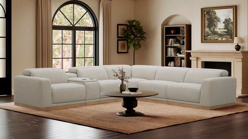 Balance 6-Piece Power Reclining Sectional with Power Headrests - Ginger