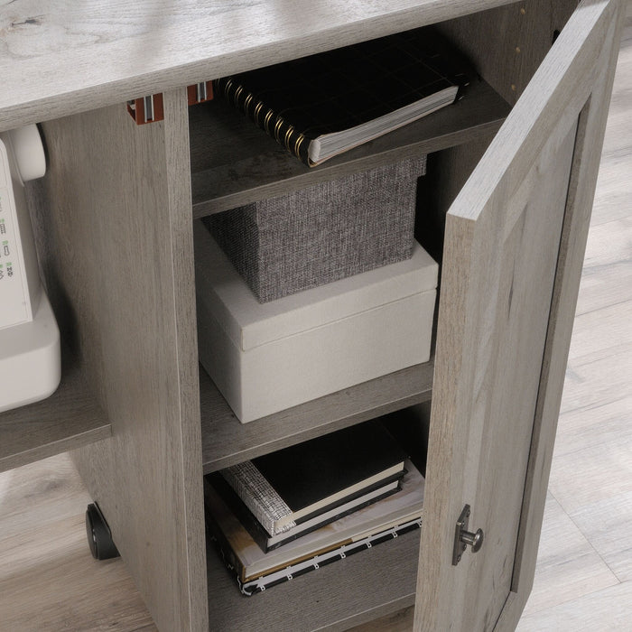 Brett 40.08” 3 Shelf Sewing and Craft Cart with Casters – Mystic Oak