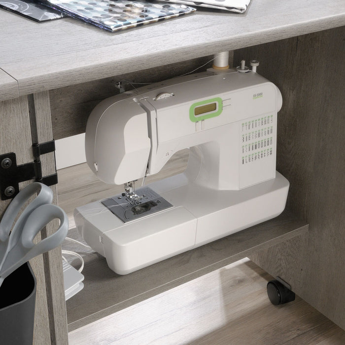 Brett 40.08” 3 Shelf Sewing and Craft Cart with Casters – Mystic Oak