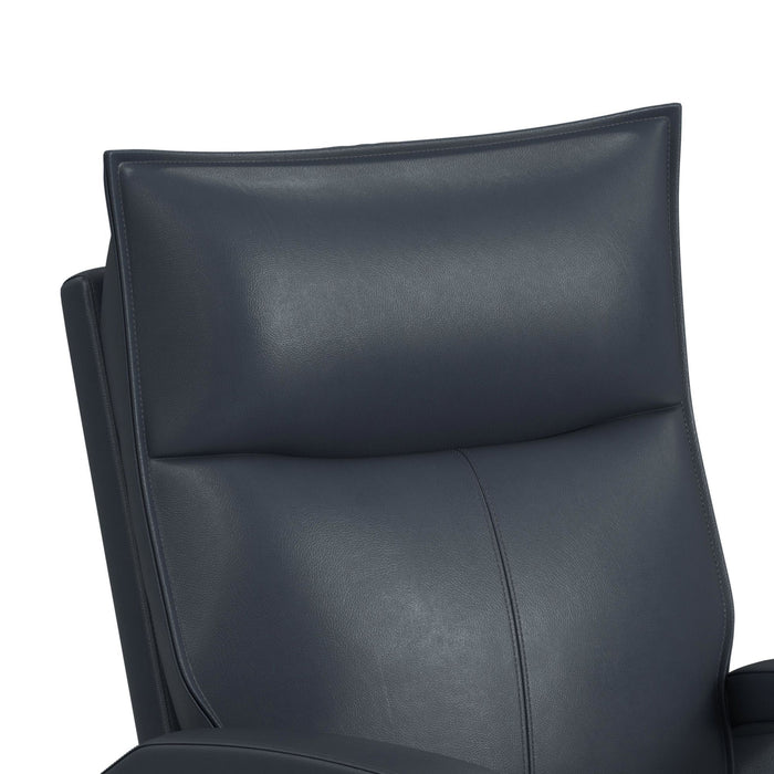 Carlos 31\" Top-Grain Genuine Leather Power Reclining Chair with Glider and Swivel – Blue  