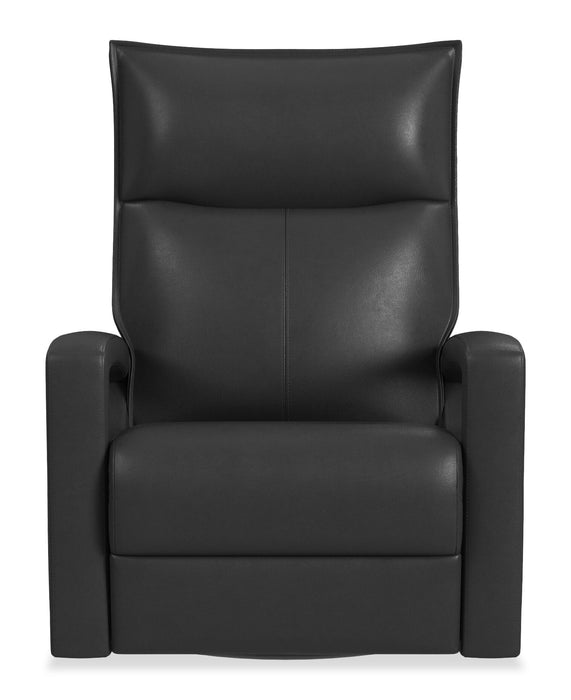 Carlos 31\" Top-Grain Genuine Leather Power Reclining Chair with Glider and Swivel –  Grey