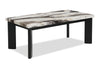 Carra 47.64\" Modern Coffee Table with Marble-Look Top - Black