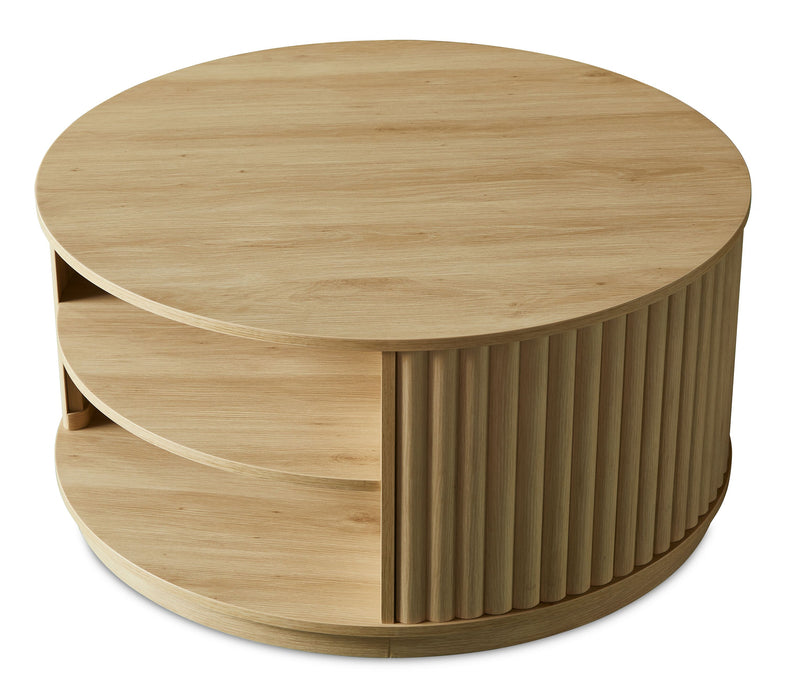 Juniper 35\" Modern Coffee Table – Natural Oak