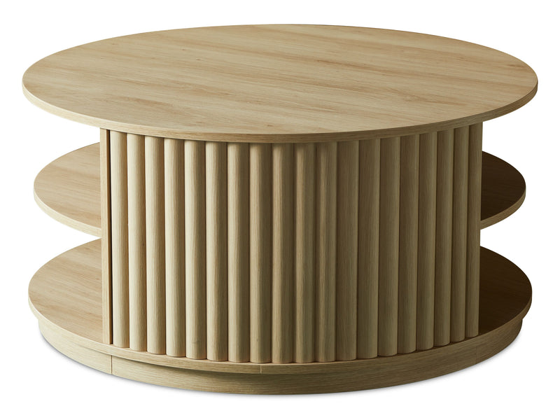 Juniper 35\" Modern Coffee Table – Natural Oak