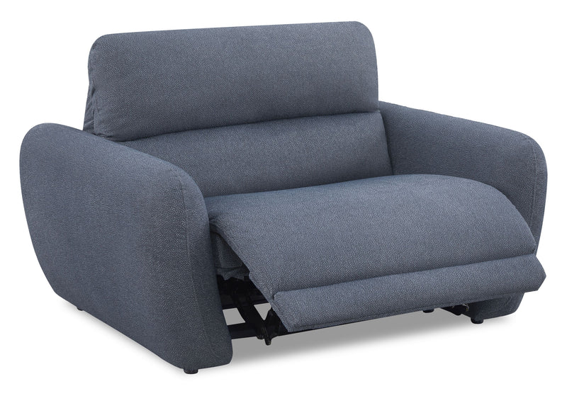 Cindy Crawford Home Kailyn 54\" Fabric Power Reclining Chair with Power Headrest - Indigo