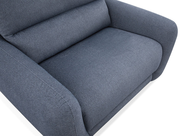 Cindy Crawford Home Kailyn 54\" Fabric Power Reclining Chair with Power Headrest - Indigo
