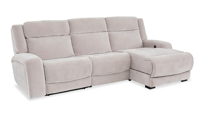 Shaquille O’Neal Home Legacy 3-Piece Right-Facing Power Reclining Sectional with Shaq-o-pedic Comfort - Grey 