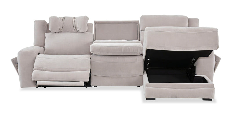 Shaquille O’Neal Home Legacy 3-Piece Right-Facing Power Reclining Sectional with Shaq-o-pedic Comfort - Grey 