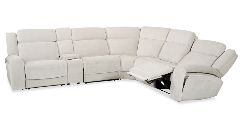 Legacy 6-Piece Power Reclining Sectional with Shaq-o-pedic Comfort and 3D Immersive Sound - Grey 
